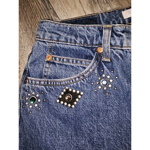 REDONE Size 27 70's Straight Jeweled Stoned Indigo Jeans Western Festival $615 - Picture 11 of 16